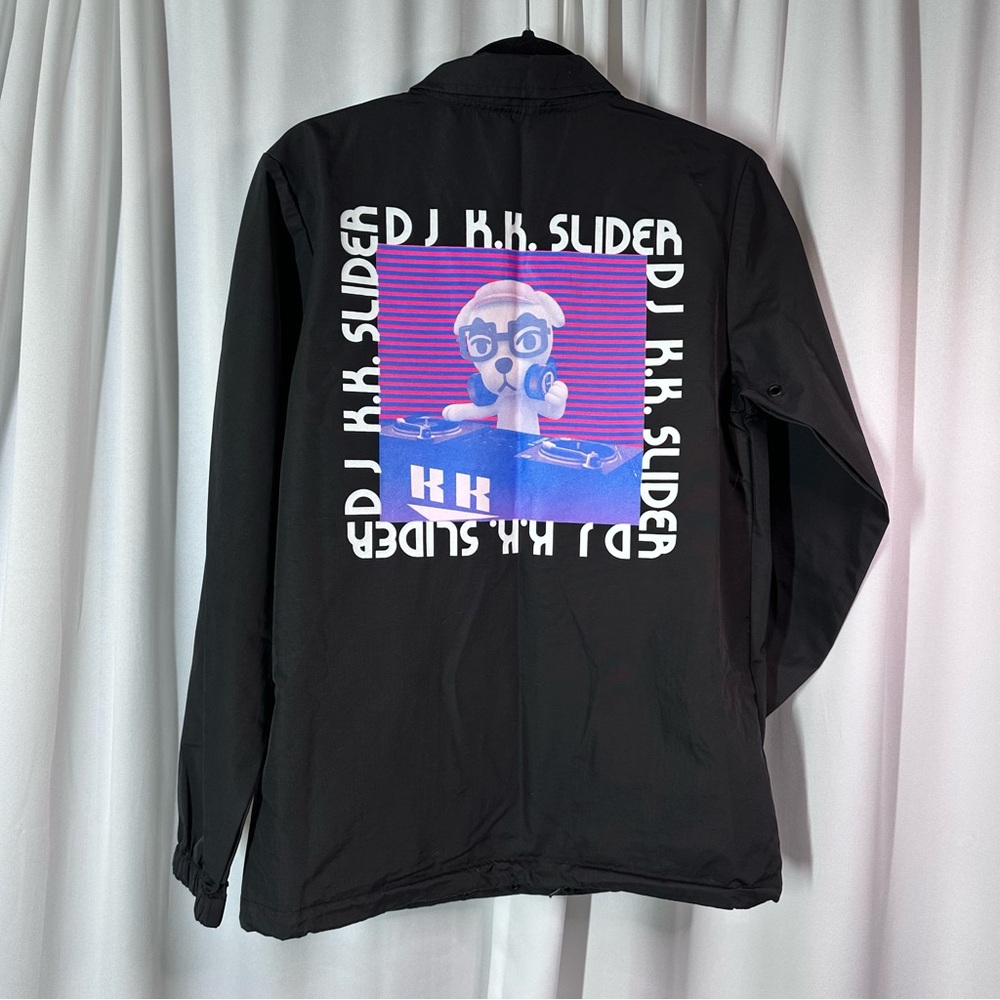 DJ K.K. SLIDER‎ Snap Nylon Jacket Windbreaker XS Animal Crossing Nintendo NWOT